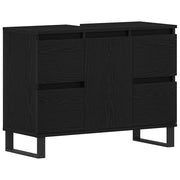 Mobile da Bagno | Armadio da bagno Rovere Nero 80 x 33 x 60 cm Legno multistrato