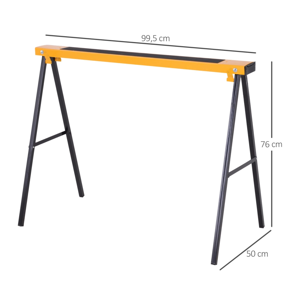 Tavolo pieghevole ¨C zephmum ¨C nero giallo metallo 100x50x76 cm