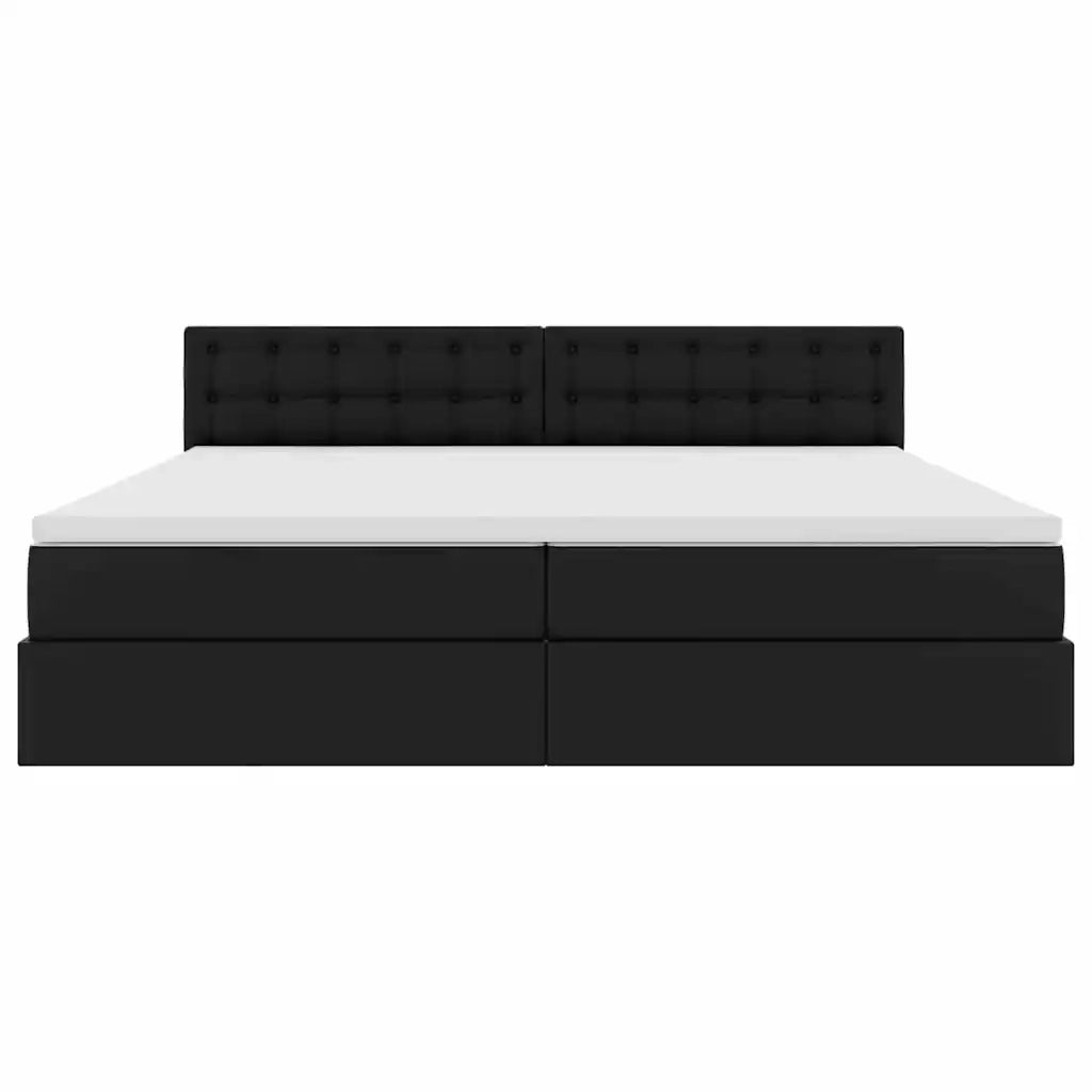 Letto con contenitore e materasso Nero 200 x 200 cm 3370409