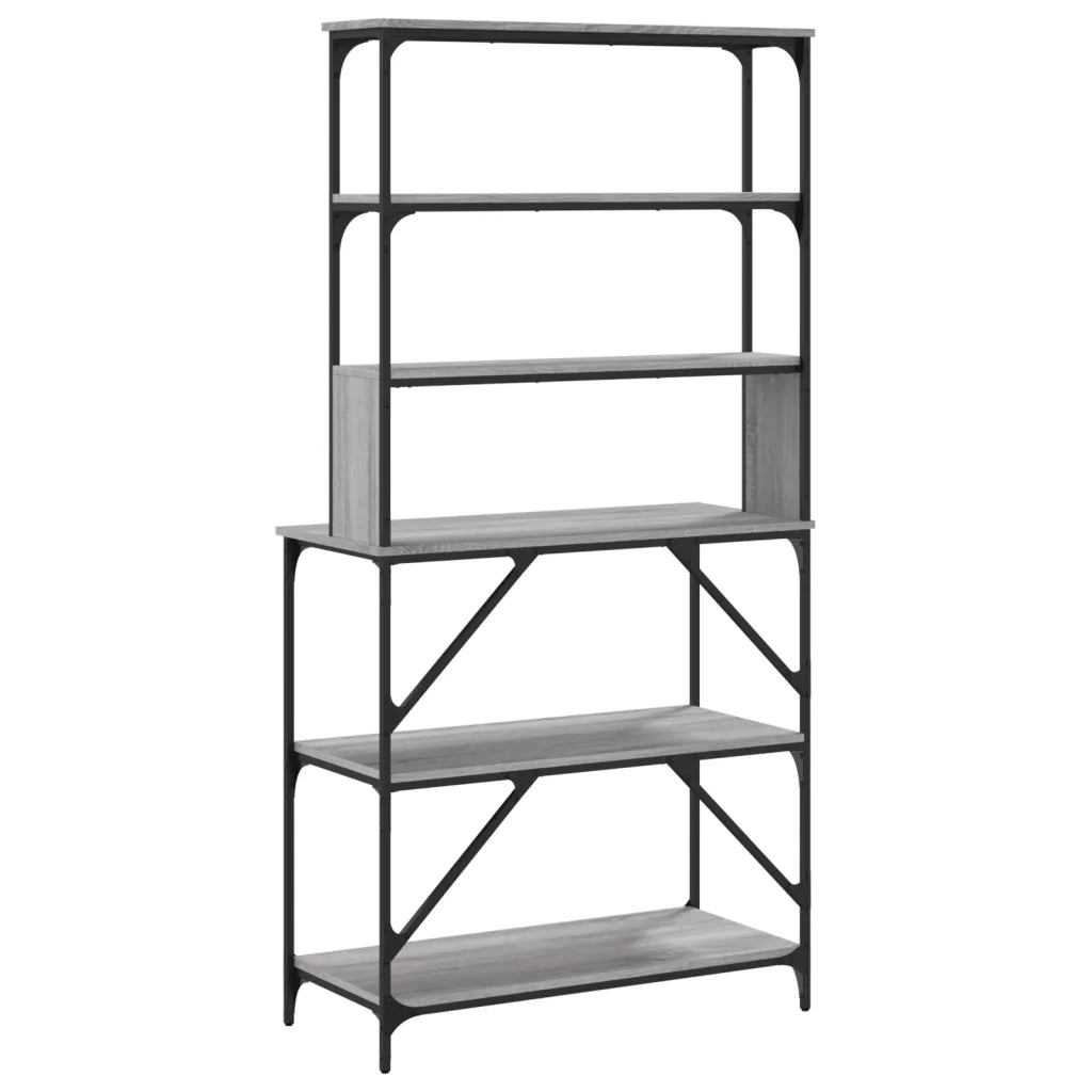 Scaffale Cucina 6 Ripiani Grigio Sonoma 90x40x180cm Multistrato 834223