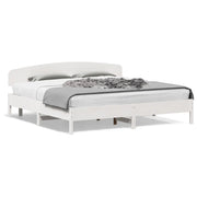 Letto matrimoniale | Letto per adulti | Giroletto senza Materasso Bianco 200x200 cm Legno Massello Pino