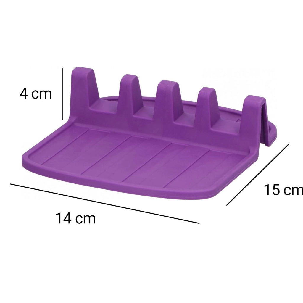 Porta cucchiaio compatto in silicone antiscivolo 15x14 cm Viola Alpina