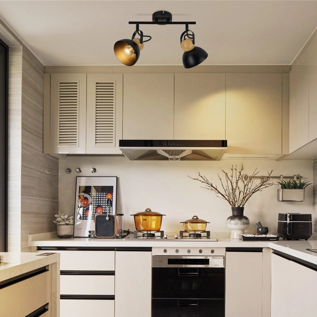 ZMH Faretto da soffitto a 2 luci orientabile a 350° Vintage Plafoniera Soggiorno