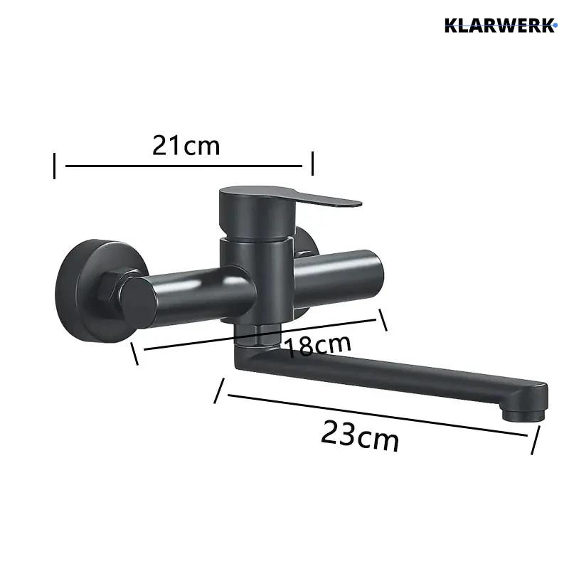 MAX | rubinetto miscelatore catering rubinetto a parete argento |professionale da cucina in acciaio inox lungo e piatto| ristorante bocca dritta