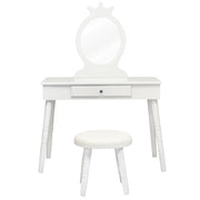 Toeletta per bambini con cassetto e sgabello 70 x 34 x 101 cm atmosfera accogliente seduta comoda MDF bianco 20_0011524