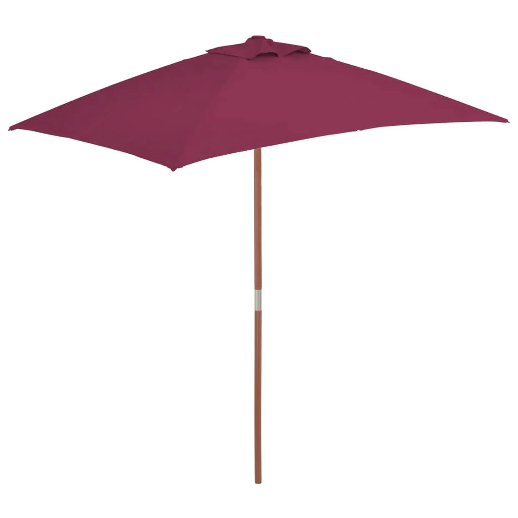 Ombrellone da giardino con palo in legno 150 x 200 cm bordeaux 02_0008110