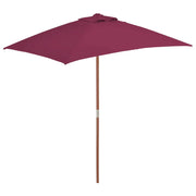 Ombrellone da giardino con palo in legno 150 x 200 cm bordeaux 02_0008110