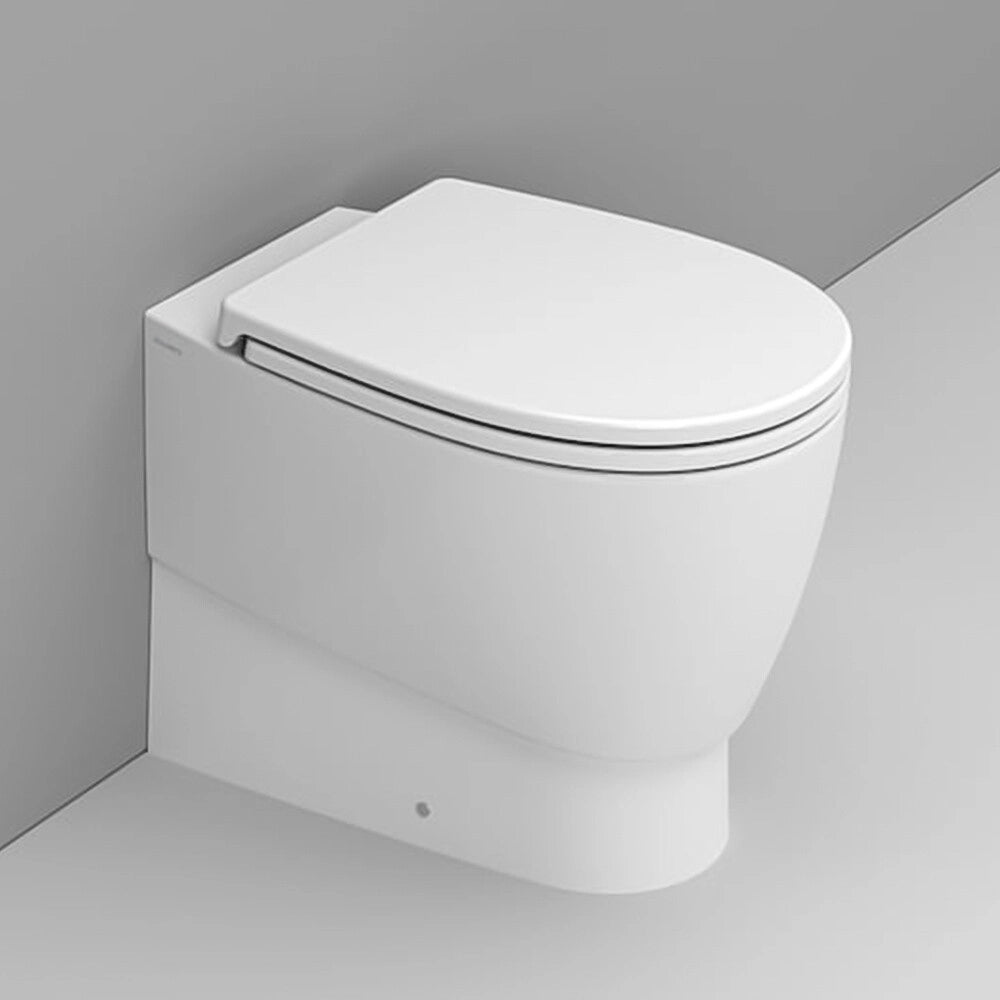 Wc filo muro bianco lucido con scarico traslato e sistema rimless Demy Dolomite