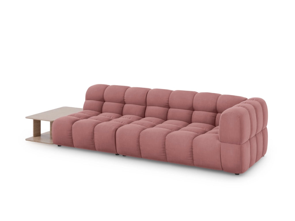 Cosmopolitan Design - Divano modulare sinistro "Sky" 4 posti in velluto salmone 