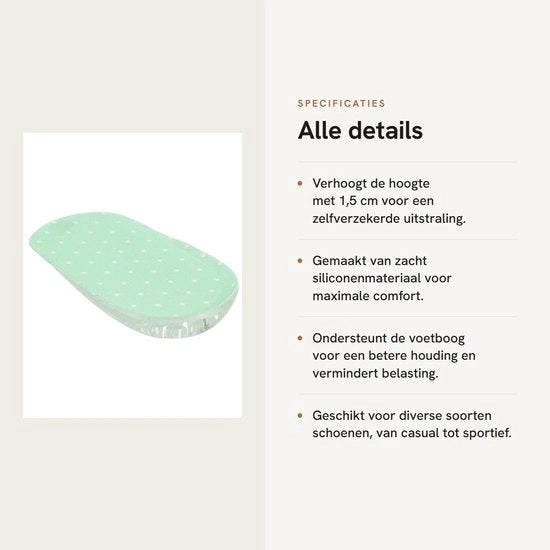 Supporto per Piede con Gel di Silicio - Altezza Incrementata - Cuffio per Piede - 1 Paio - Forma Adattabile - Sostegno per Piede con Cuscino per Calcagno