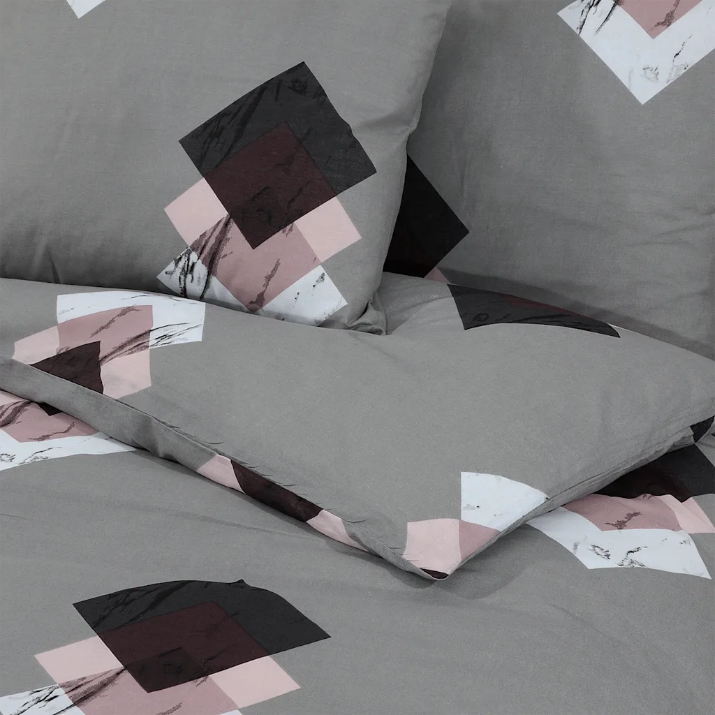 Set Copripiumino Grigio 155x220 cm in Cotone CFW9712797