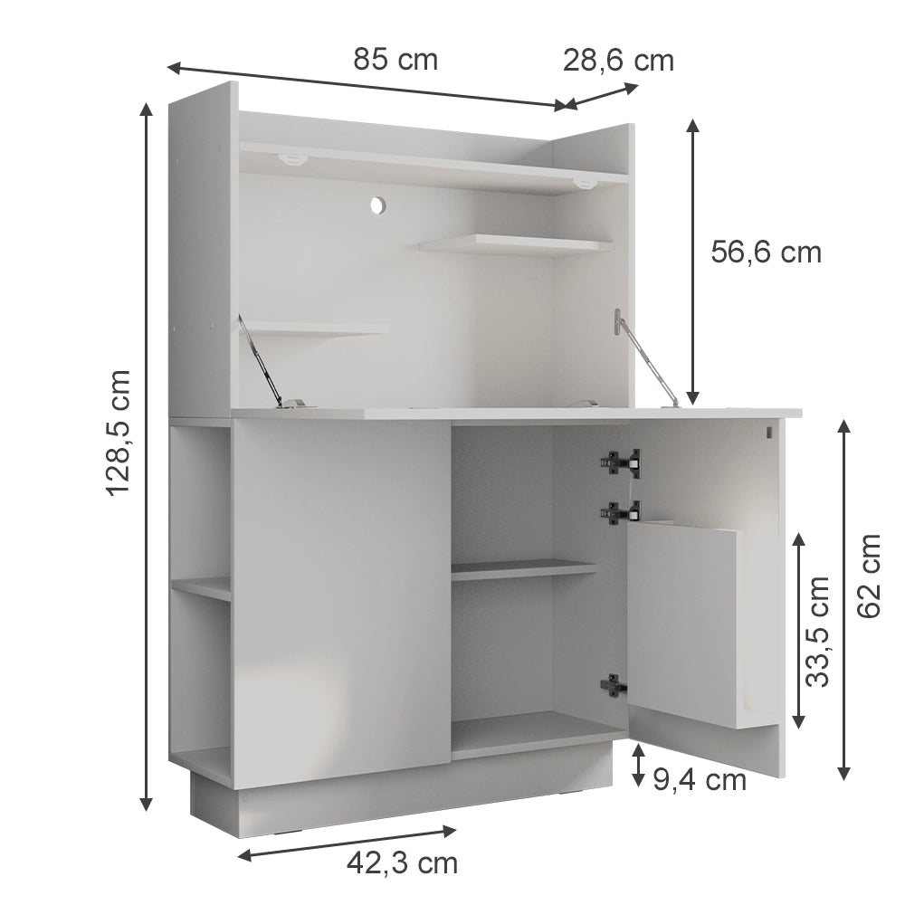 Vicco Scrivania per segretaria Bianco 85 x 27 cm