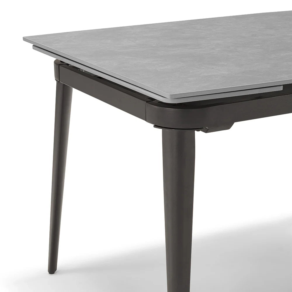 Tavolo da pranzo allungabile 120X90 Pietra Grigia modello ZANTE fino a a 180 CM per sala da pranzo, cucina e soggiorno, design moderno con top in grès ceramico