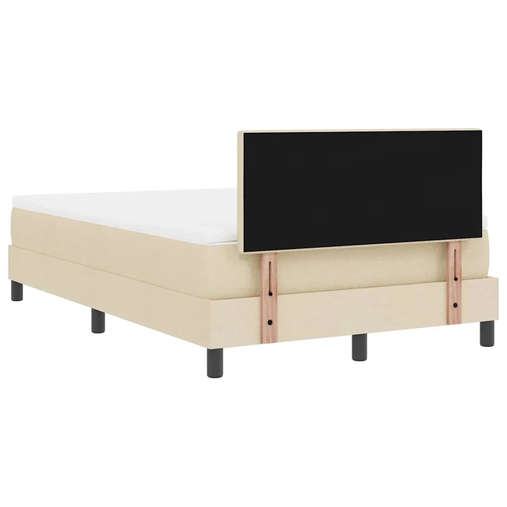 Letto a molle con materasso Crema 120 x 200 cm Tessuto 3338683