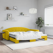 Divano Letto con Letto Estraibile Giallo 100x200 cm in Velluto 3197313