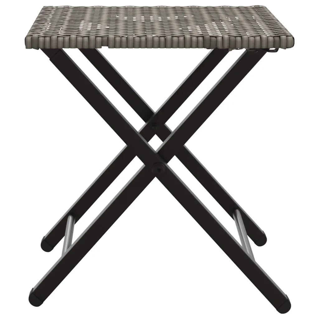 Set da Pranzo da Giardino Pieghevole 5 pz Grigio in Polyrattan