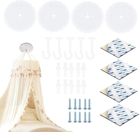 Set di chiodi per tenda da soffitto 12 cm - set da 2 - chiodi da parete senza perforazione - per tenda da letto ombrellino zanzariera - armadio a muro lampada ventilatore