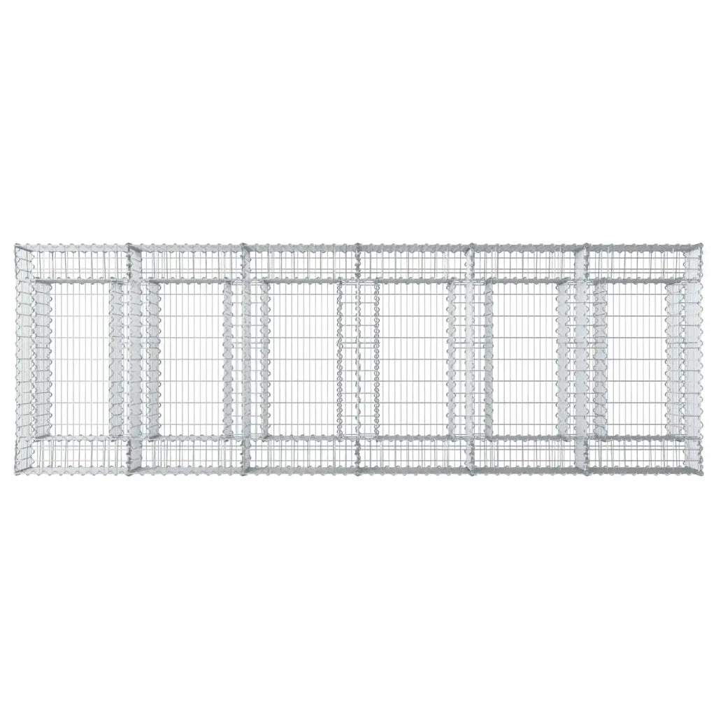 Letto rialzato in gabbione 2 pz Argento CFW3589872