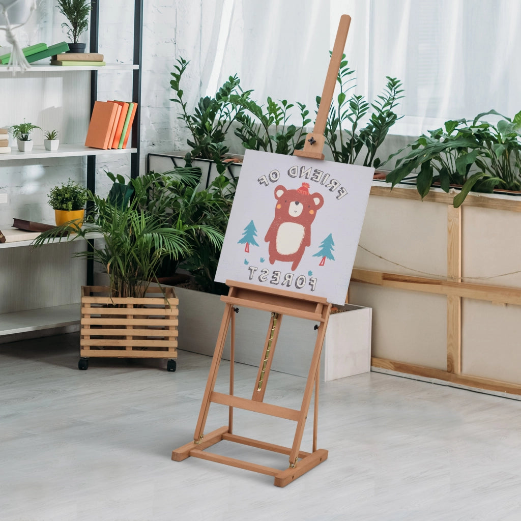 Cavalletto da Pittura Regolabile in Altezza e Angolo con Ripiano ¨C zephmum ¨C 53 x 50,5 x 171-230 cm