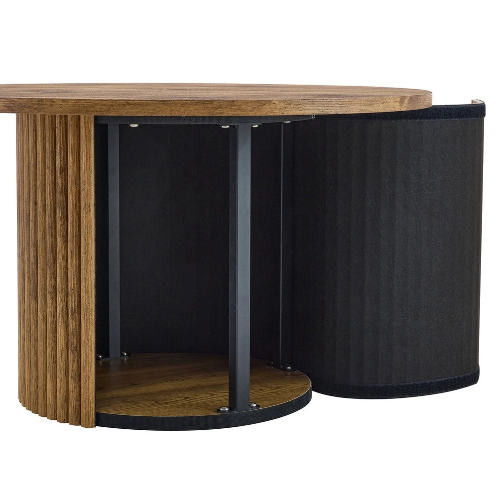 Tavolino da Caff¨¨ Rotondo MDF ¨C MINIMAL ¨C Design Retro Moderno, Struttura Metallo, ?70 cm