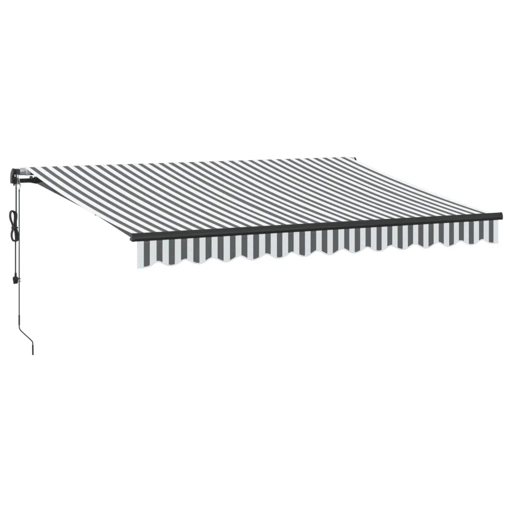 Tenda Retrattile Automatica LED Antracite e Bianco 350x250 cm 3310229