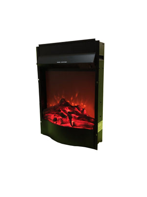 Camino Elettrico da Incasso 62,4x44,8x16,5 cm Effetto Fiamma 1600W Corsica Nero