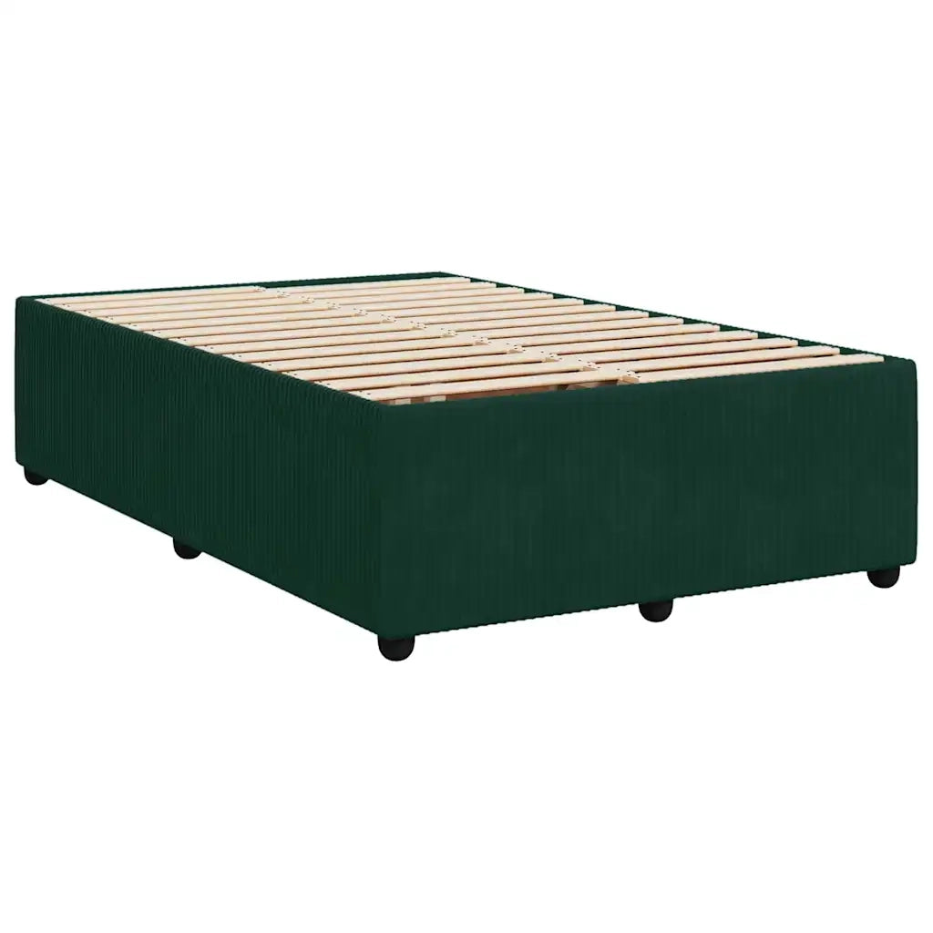 vidaXL Giroletto a Molle con Materasso Verde Scuro 120x190 cm Velluto