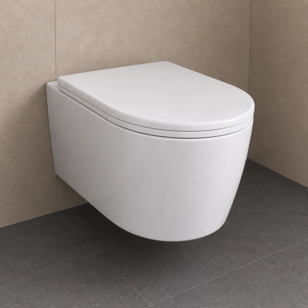 Vaso wc sospeso giunone ceramica bianco lucido scarico a parete *** accessori senza fissaggi, confezione 1