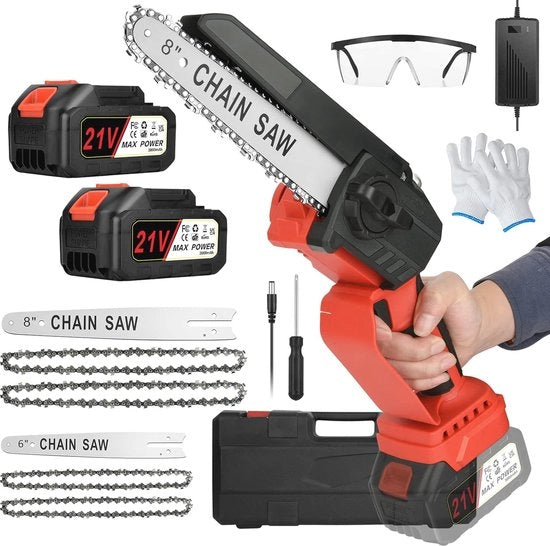 Mini Segatrice Senza Fili con Batteria, 15,2 e 20,3 cm, Motore Senz'Asse, Due Batterie 21V e Funzioni di Sicurezza