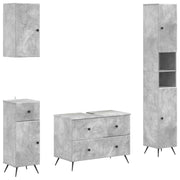 Set di Mobili da Bagno da 4 Pezzi BREDA Grigio Cemento 3417966