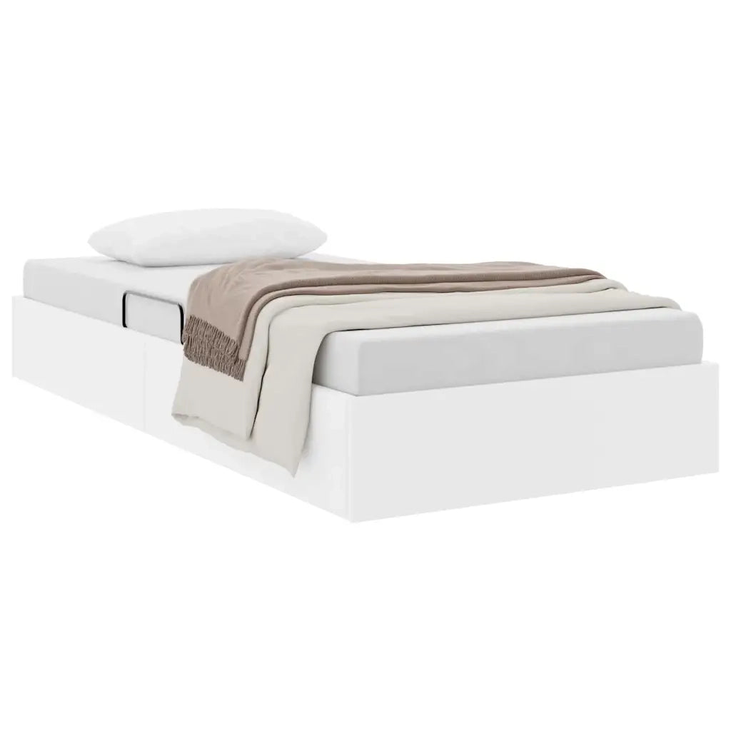 Letto con Contenitore Bianco Puro 100 x 190 cm Similpelle 3369969