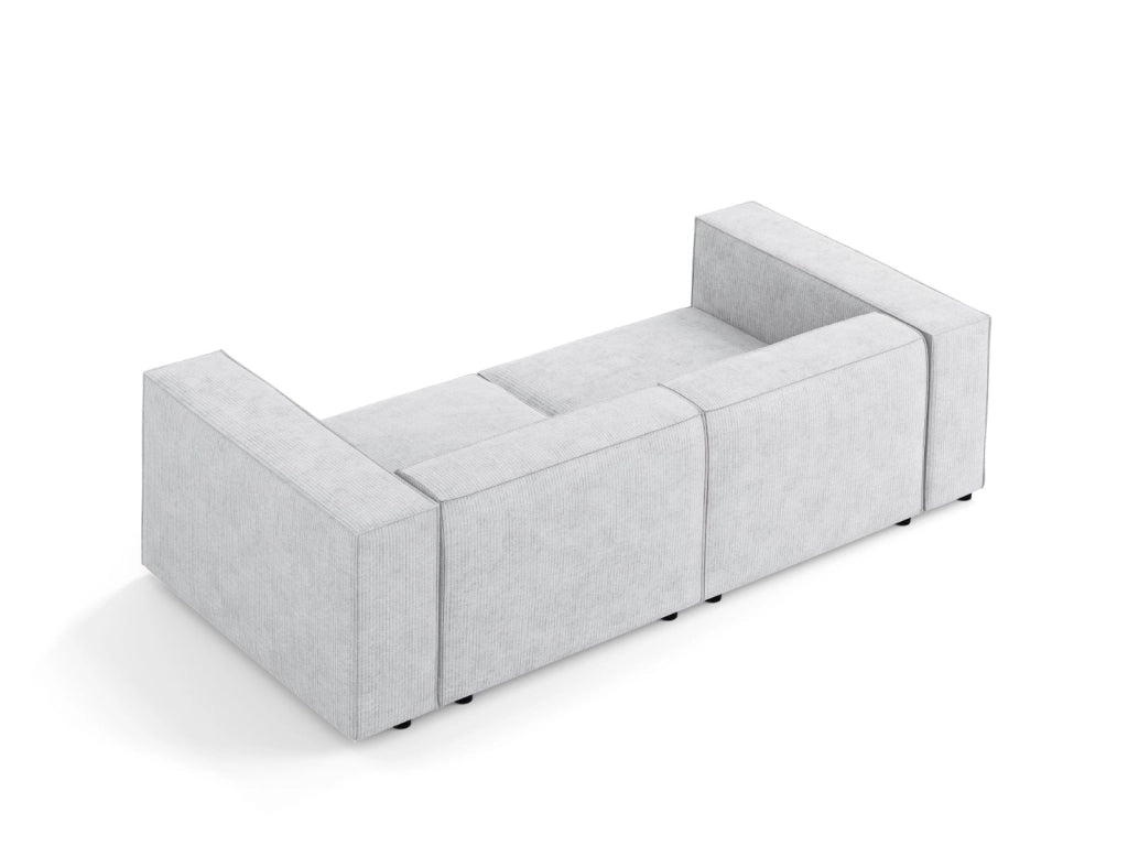 Cosmopolitan Design - Divano "Arendal" 3 posti in ciniglia con effetto a coste grigio chiaro 
