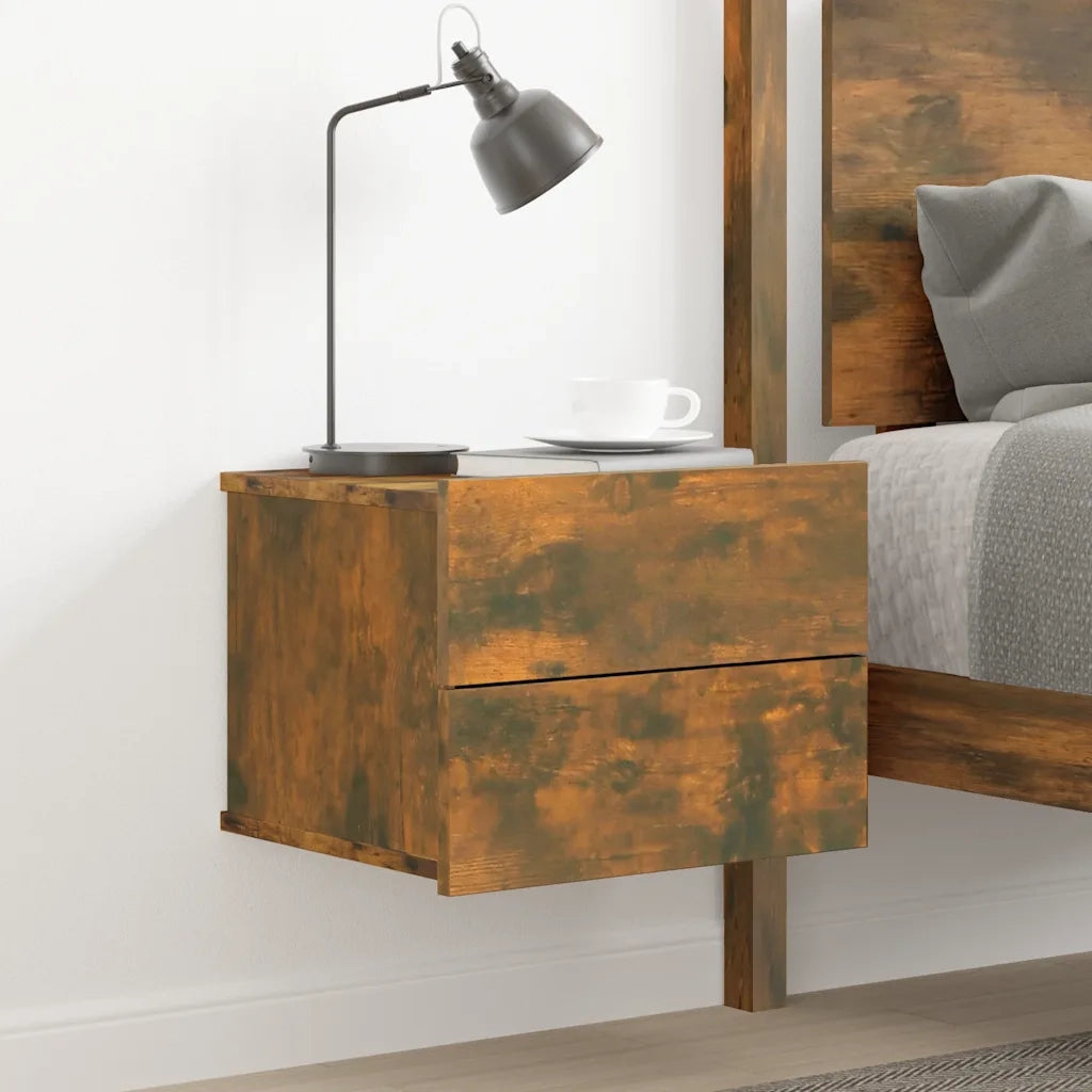 Comodino Rovere Fumo 40x30x30 cm Legno Multistrato 815411