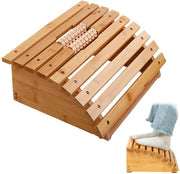 Sostegno per piedi, sostegno per gambe ergonomico con funzione di massaggio, bambù naturale, robusto, duraturo, promuove una postura seduta salutare, allevia lo stress e il dolore, ideale per ufficio e casa