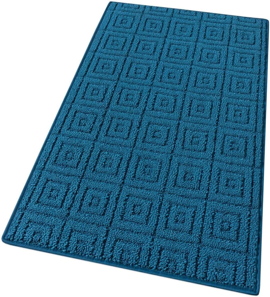 Tappeto Cucina 3D Antiscivolo Tinta Unita Assorbente Blu 57x190 cm