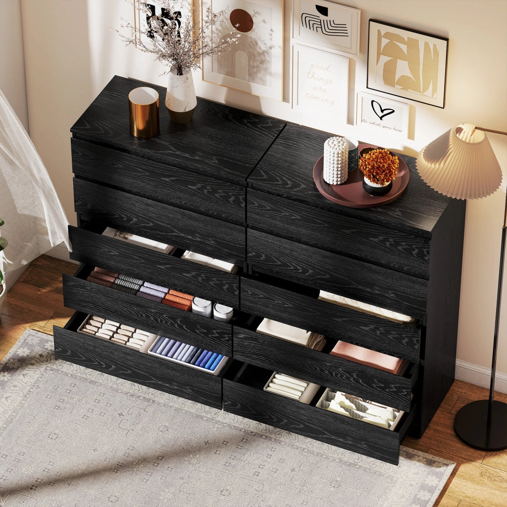 Cassettiera Moderna 5 Cassetti ¨C zephmum ¨C 77x40x111,5 cm Nero Effetto Legno