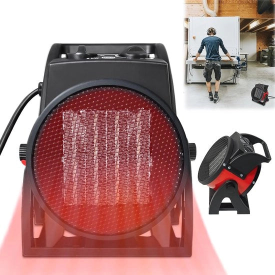 Ventilatore a riscaldamento ceramico 2000W - Cale sottovuoto elettrico per cantiere, garage e officina