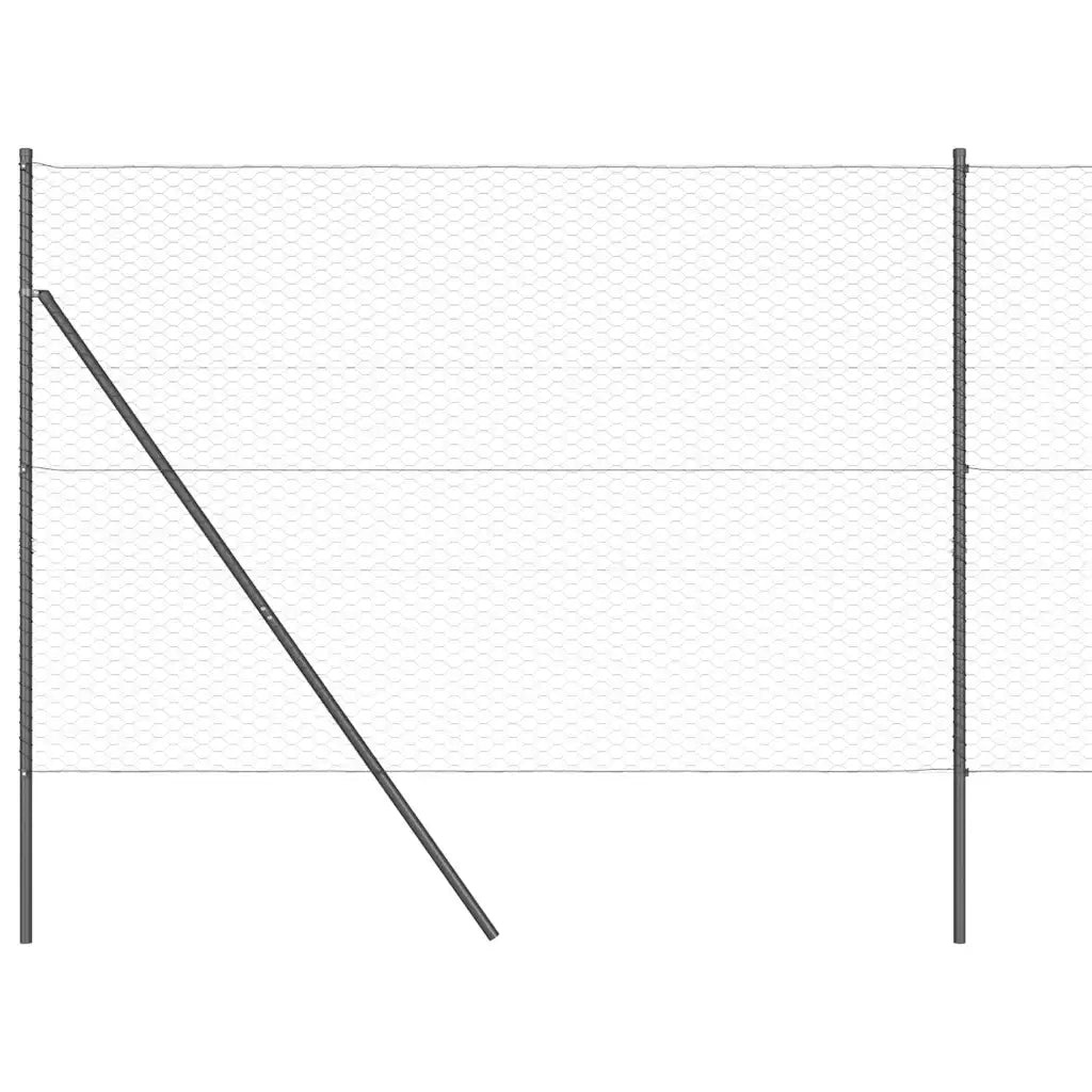 Palo della recinzione Grigio 25 x 1,5 m (rete 36 mm) Acciaio
