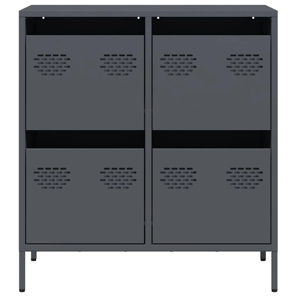 Credenza Antracite 68x39x73,5 cm in Acciaio Laminato a Freddo 851258