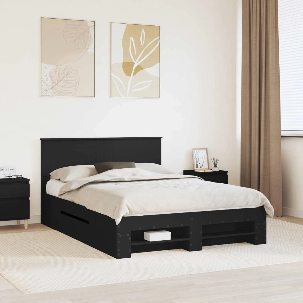 Struttura del letto Nero 150 x 200 cm Legno multistrato 3408747