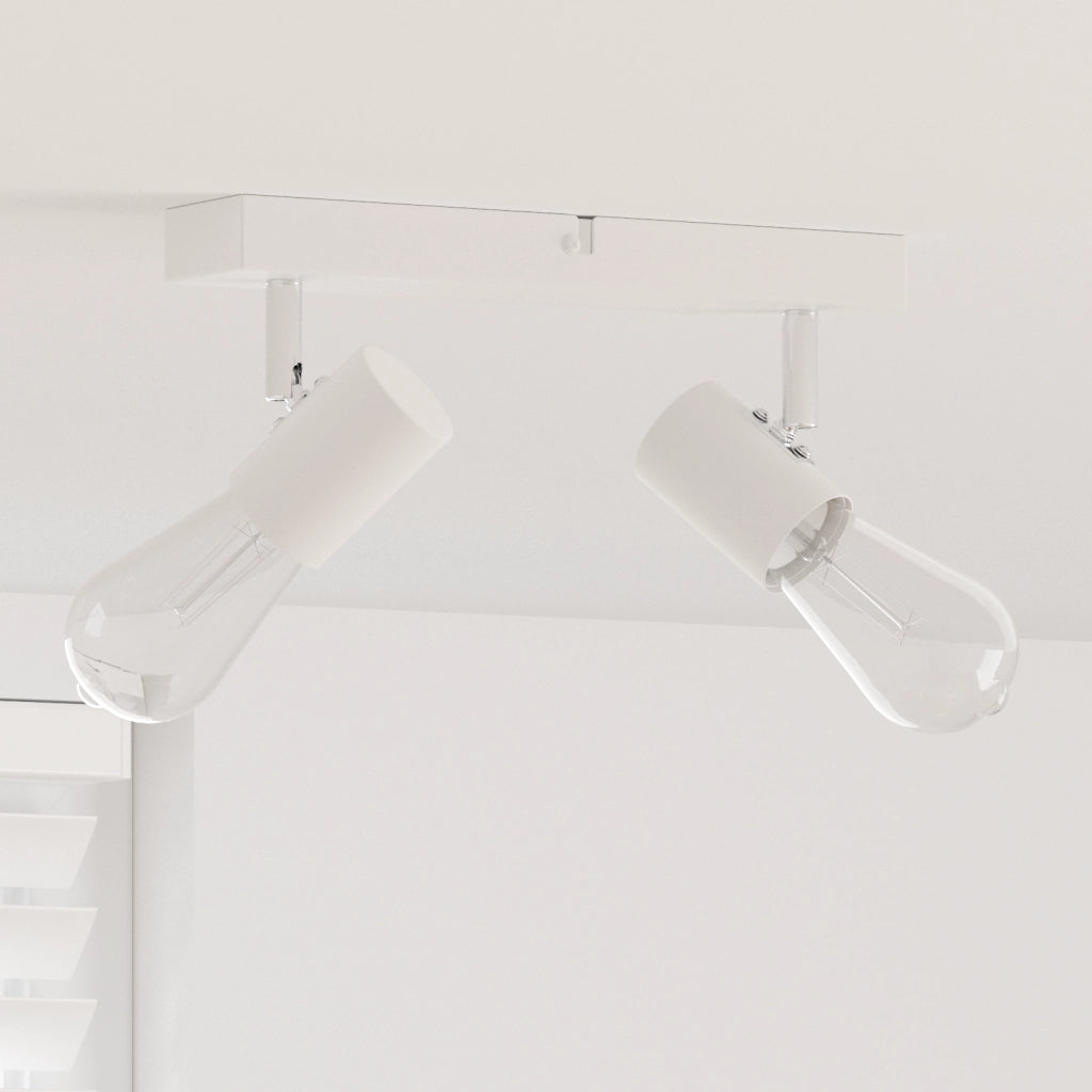 Faretto da soffitto vitaXL 2 vie regolabile bianco E27