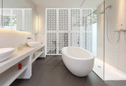SAMURA - Pannello in PVC traforato - Parasole Colore: bianco, Misura: 73x148 cm