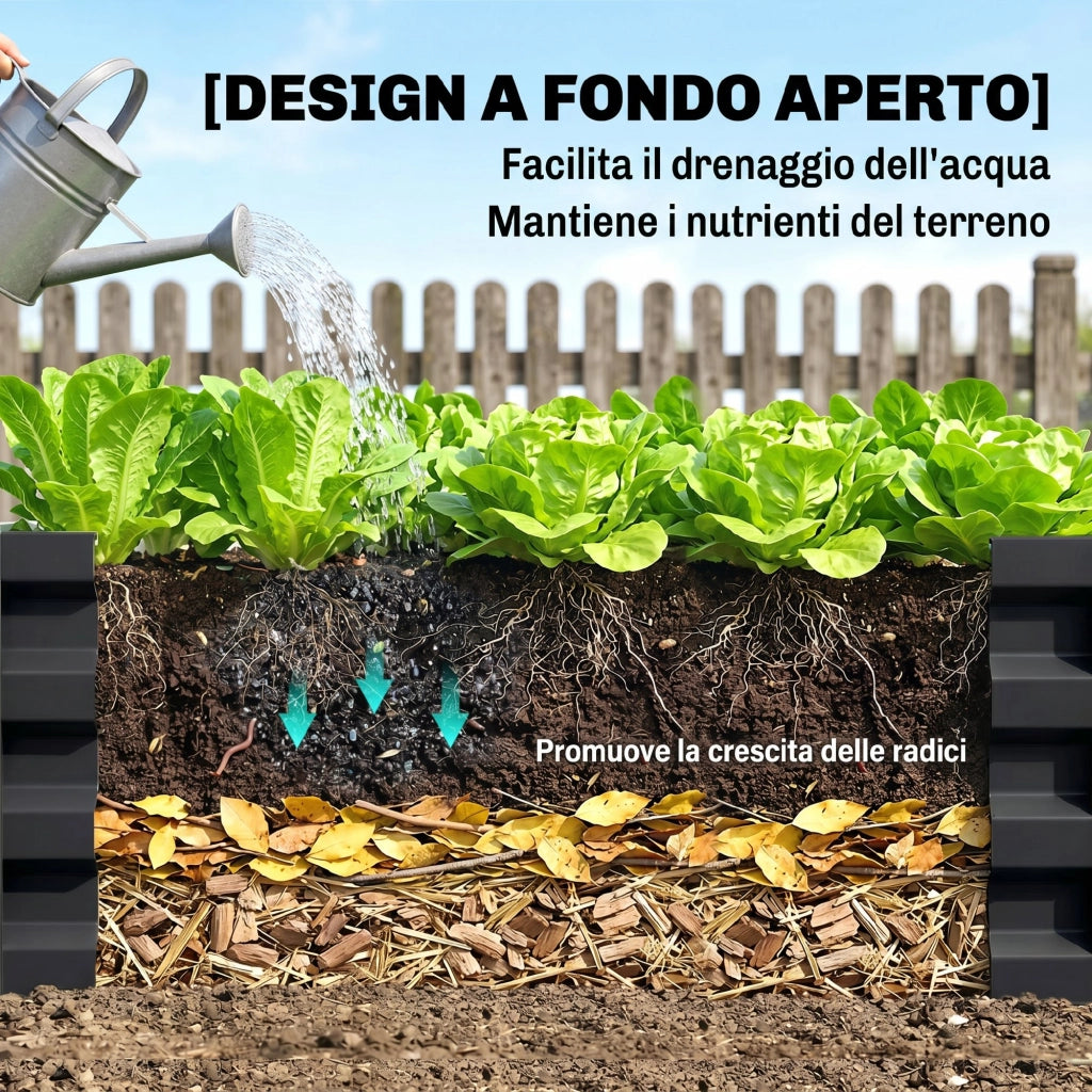 Letto Rialzato per Orto ¨C Xylo ¨C Acciaio Zincato Grigio 120x120x30 cm