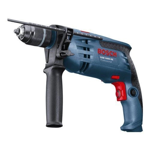 Bosch 0 601 228 200 GSB 1600 RE Trapano Battente con Percussione 701 W Mandrino Autoserrante 13 mm Velocita' Regolabile Coppia Regolabile Impugnatura Supplementare colore Blu