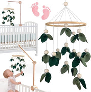 Mobili da lettino con musica - Lettino a vento - Decorazione per bambini - Campanello da letto appeso - Ornamento in legno - Regalo per bambini maschi/femmine - Mobili da lettino con musica e verde