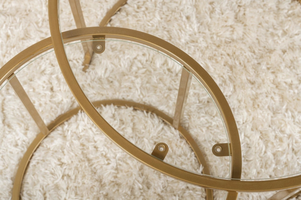 Simaxis, Tavolino da Salotto Modulabile, 60x60x43h cm oro