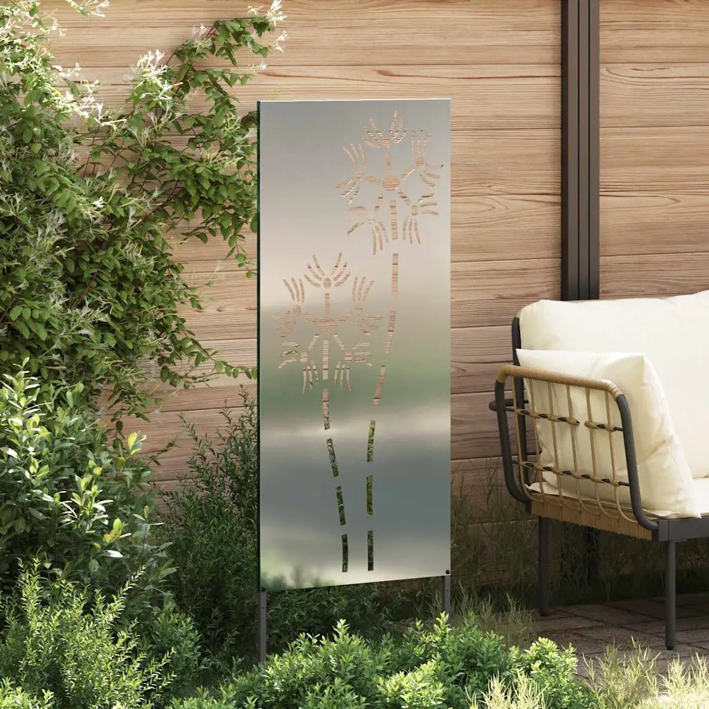 vidaXL Pannello Decorativo da Giardino Altro Argento 50 x 140 cm