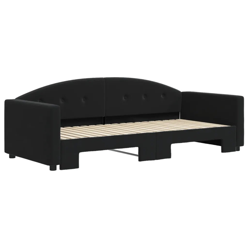 Divano Letto con Letto Estraibile-Sofa Letto-Daybed Nero 90x190 cm in Velluto 241994