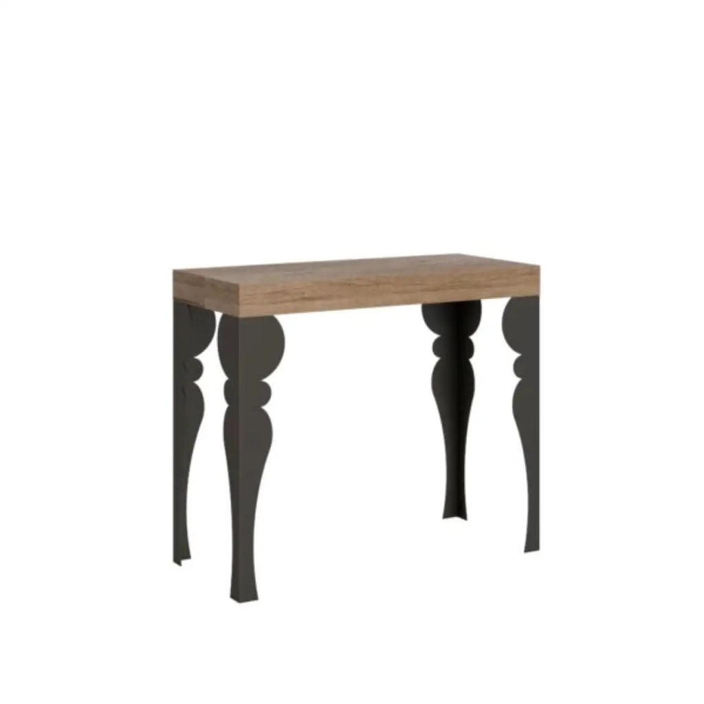 Consolle allungabile 90x40/300 cm Paxon quercia natura gambe antracite