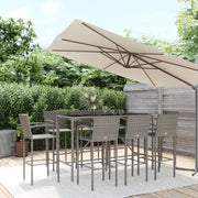 Set da Bar da Giardino 9pz Grigio in Polyrattan 3187661